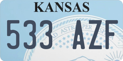 KS license plate 533AZF