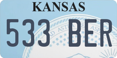 KS license plate 533BER