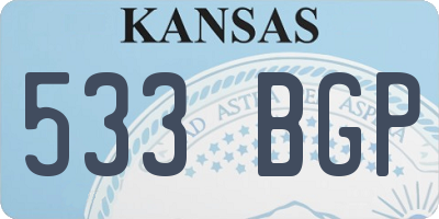 KS license plate 533BGP