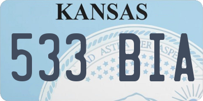 KS license plate 533BIA