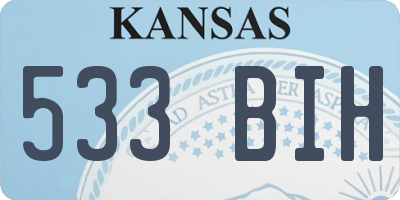 KS license plate 533BIH