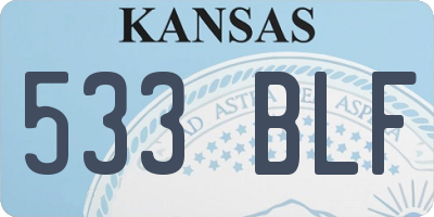 KS license plate 533BLF