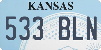 KS license plate 533BLN