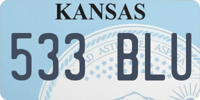 KS license plate 533BLU