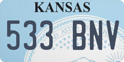 KS license plate 533BNV