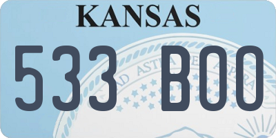 KS license plate 533BOO