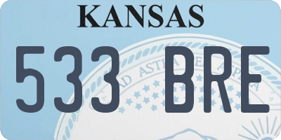 KS license plate 533BRE