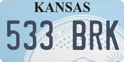 KS license plate 533BRK