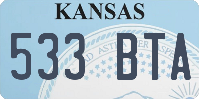 KS license plate 533BTA