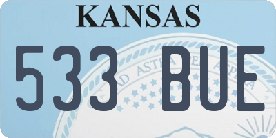 KS license plate 533BUE