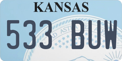 KS license plate 533BUW