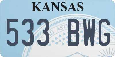 KS license plate 533BWG
