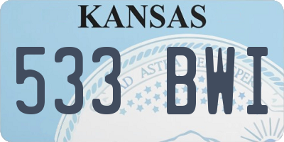 KS license plate 533BWI
