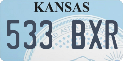 KS license plate 533BXR