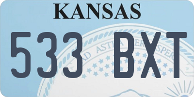 KS license plate 533BXT