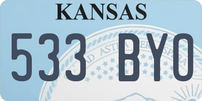 KS license plate 533BYO