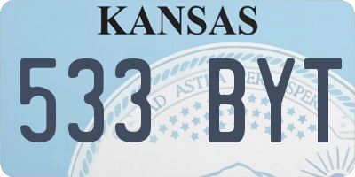KS license plate 533BYT