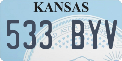 KS license plate 533BYV