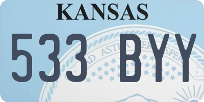 KS license plate 533BYY