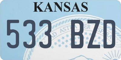 KS license plate 533BZD