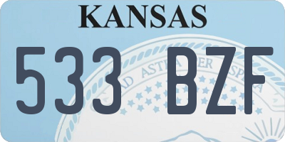 KS license plate 533BZF