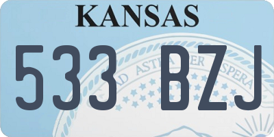 KS license plate 533BZJ