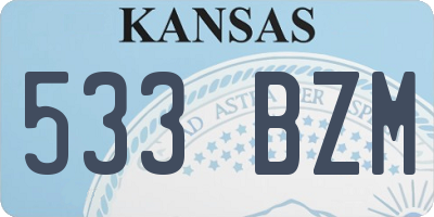KS license plate 533BZM
