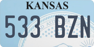 KS license plate 533BZN