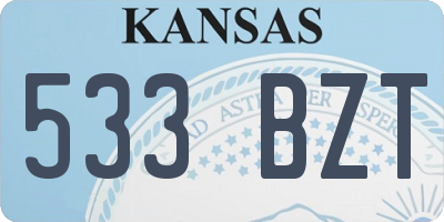 KS license plate 533BZT