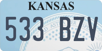 KS license plate 533BZV