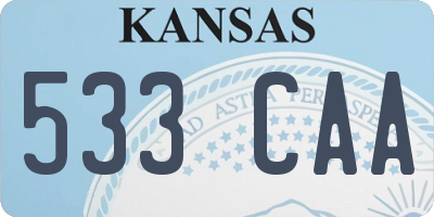 KS license plate 533CAA