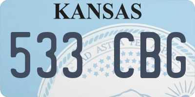 KS license plate 533CBG