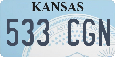 KS license plate 533CGN