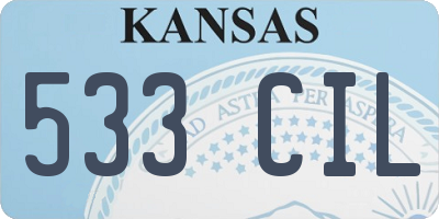 KS license plate 533CIL