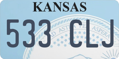 KS license plate 533CLJ
