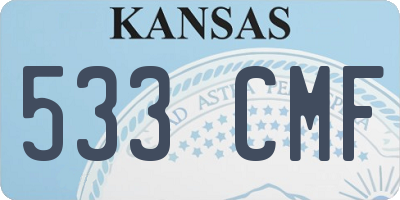KS license plate 533CMF