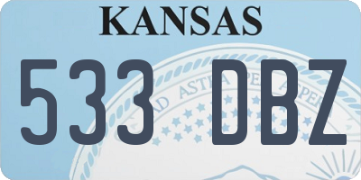 KS license plate 533DBZ