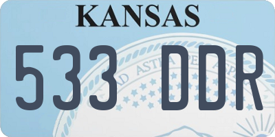 KS license plate 533DDR