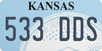 KS license plate 533DDS