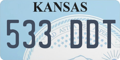 KS license plate 533DDT