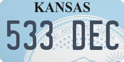 KS license plate 533DEC