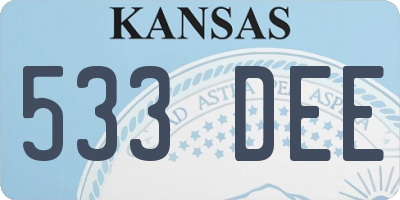 KS license plate 533DEE