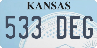 KS license plate 533DEG