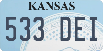 KS license plate 533DEI