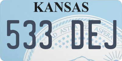 KS license plate 533DEJ