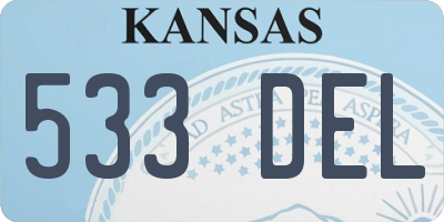 KS license plate 533DEL