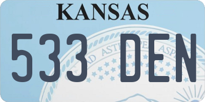 KS license plate 533DEN