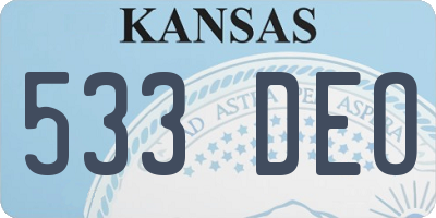KS license plate 533DEO