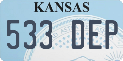 KS license plate 533DEP