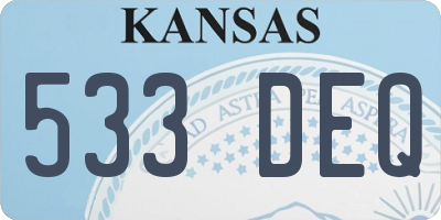 KS license plate 533DEQ